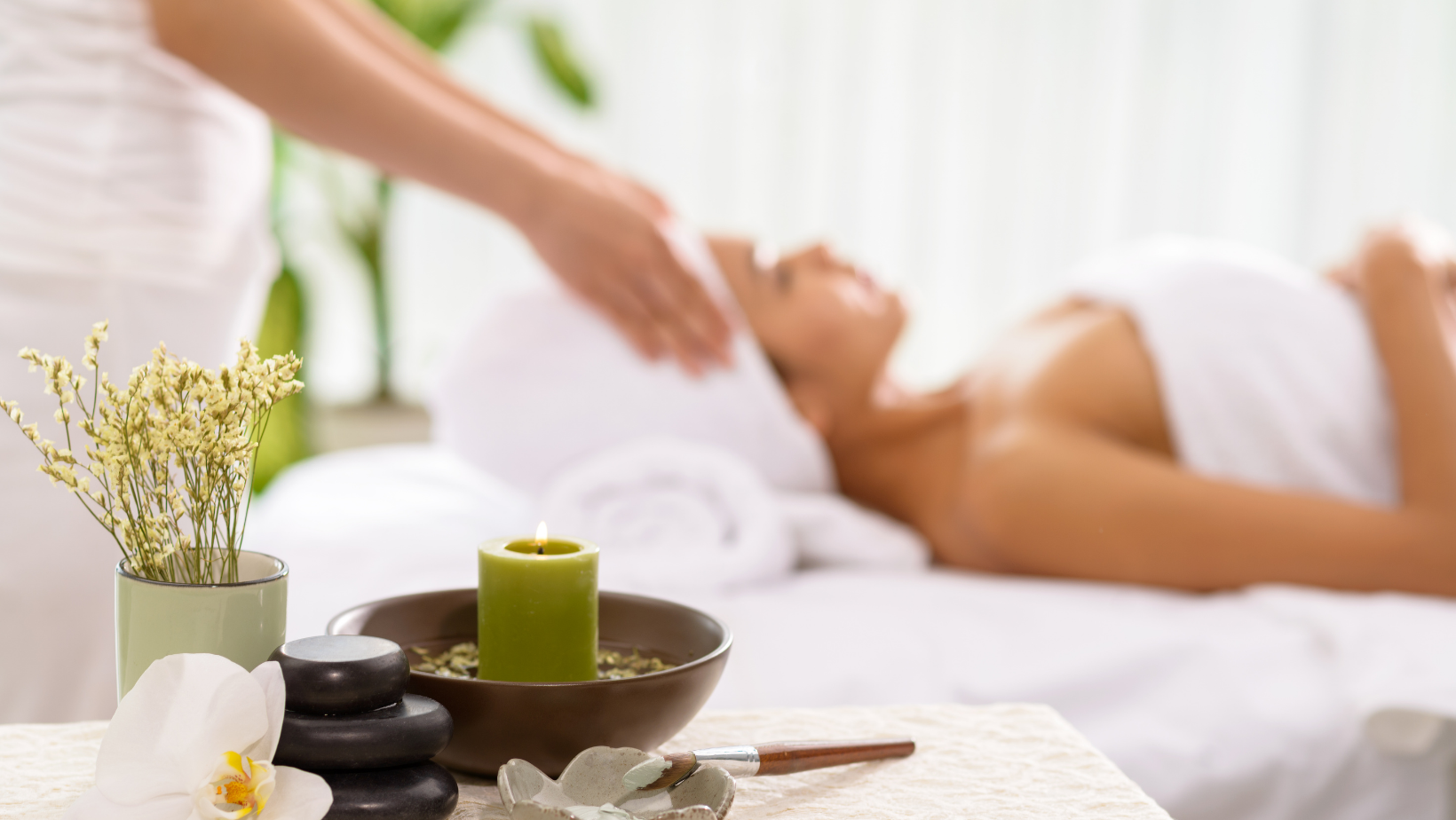 Woman getting a facial at spa